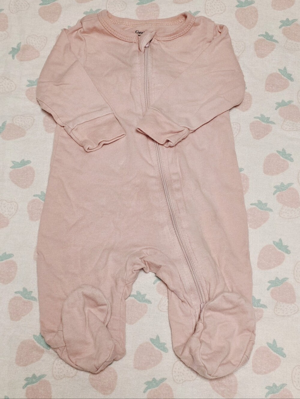 Gerber Baby Pink Zip Footed One-Piece